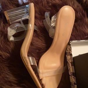 Clear high heels size 10
